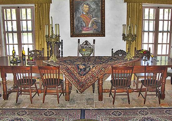 formal dining table with candelabras